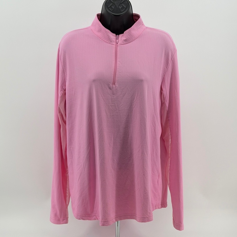 Icikuls Sun Shirt Quarter Zip Women XL Athletic Mesh Vent Long Sleeve Casual
